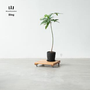 山顶移动花盘日式纯实木花架简约斯堪的纳维亚黑胡桃樱桃白蜡山毛