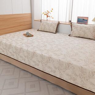 高端雪尼尔大炕盖防滑榻榻米床单四季通用订制米白色农村土炕火炕