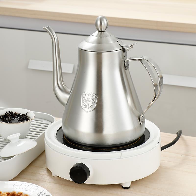304不锈钢平底烧水壶电磁炉电陶炉用功夫泡茶壶家用餐厅带网单壶