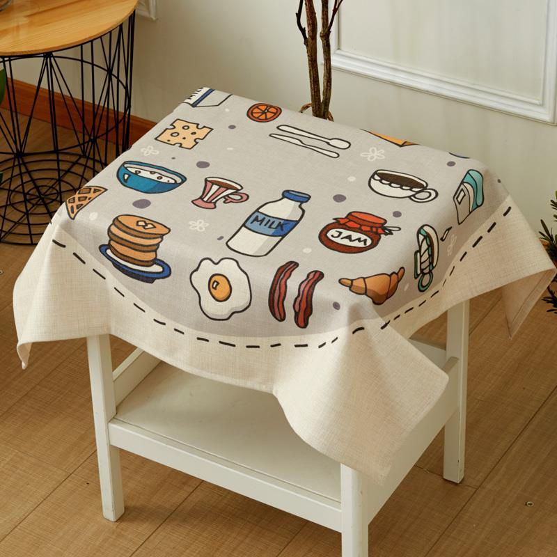 北欧棉麻桌布艺台罩餐桌布沙发后背靠背巾床头柜罩盖布巾