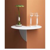 简约现代免打孔墙角装 饰架卧室前台背景墙铁艺壁挂置物架异形隔板