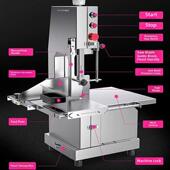 猪蹄 采购产品乐创骨锯机 冻肉 牛排切骨机 切骨 商用电动台式