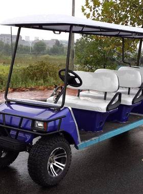 厂价直销蓝色5000w8座电动高尔夫球车机场摆渡警务巡逻看房观光车