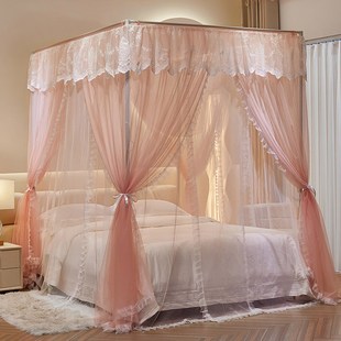 防尘顶双层落地蚊帐宫廷公主风纹帐夏季 2025新款 家用床幔加厚加密