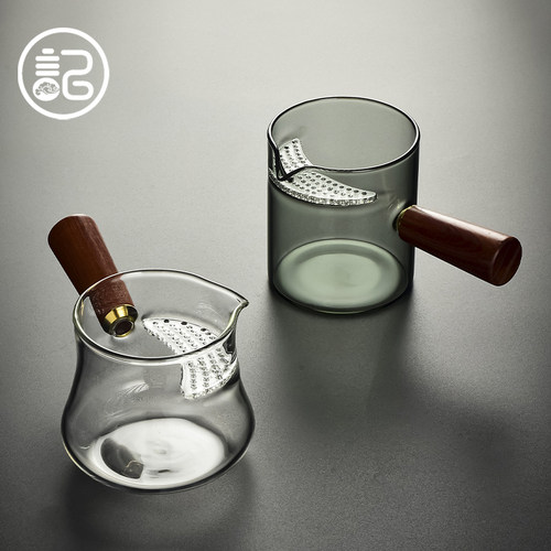 记今朝 木柄公道杯加厚耐热玻璃泡茶防烫茶海茶具用品配件分茶器