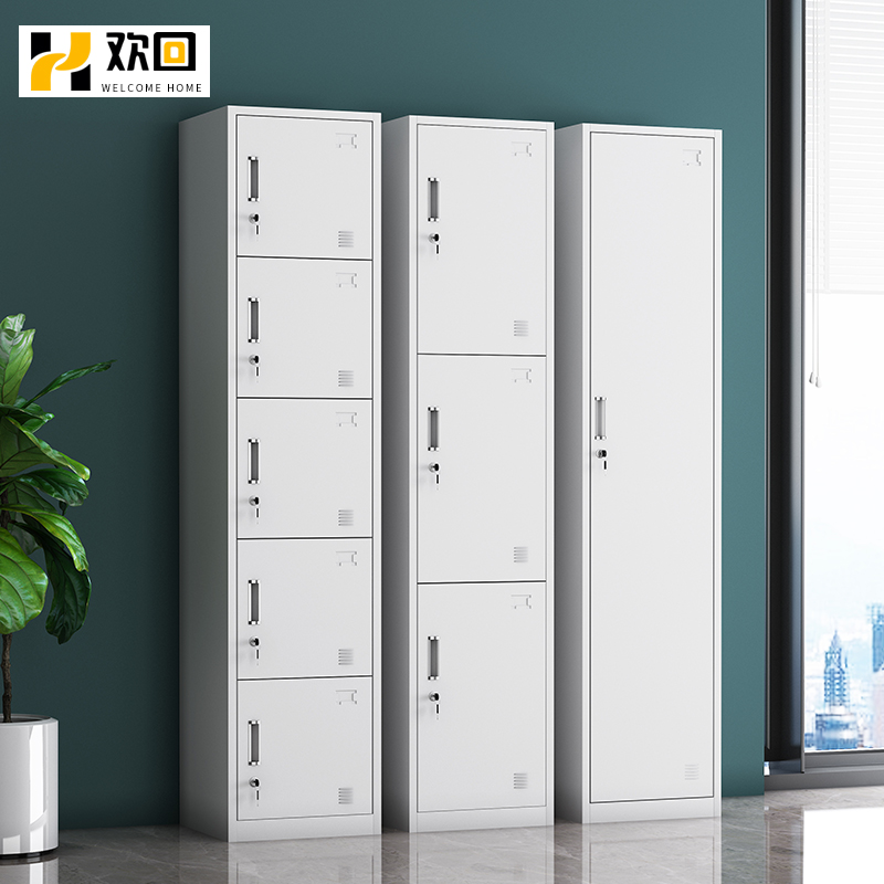 单门更衣柜铁皮柜带锁员工柜健身房浴室储物柜钢制简易办公室衣柜