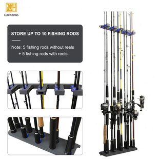 渔竿鱼杆固定大号鱼杆收纳架收藏架壁挂式10支架钓鱼展示渔具塑料