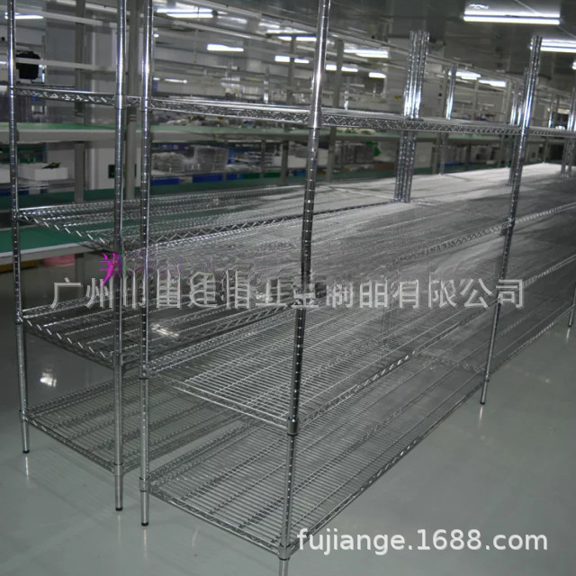 东莞深圳镀鉻线网货架家用置物架带轮子手推车可移动不锈钢货架