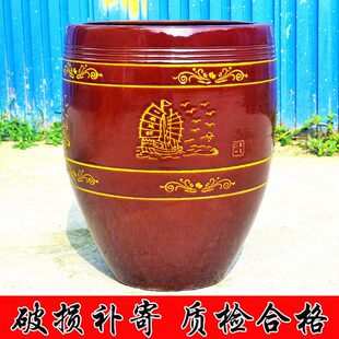 厨房水缸米缸老式庭院50大家用储水养鱼带盖陶瓷斤装米桶大号罐