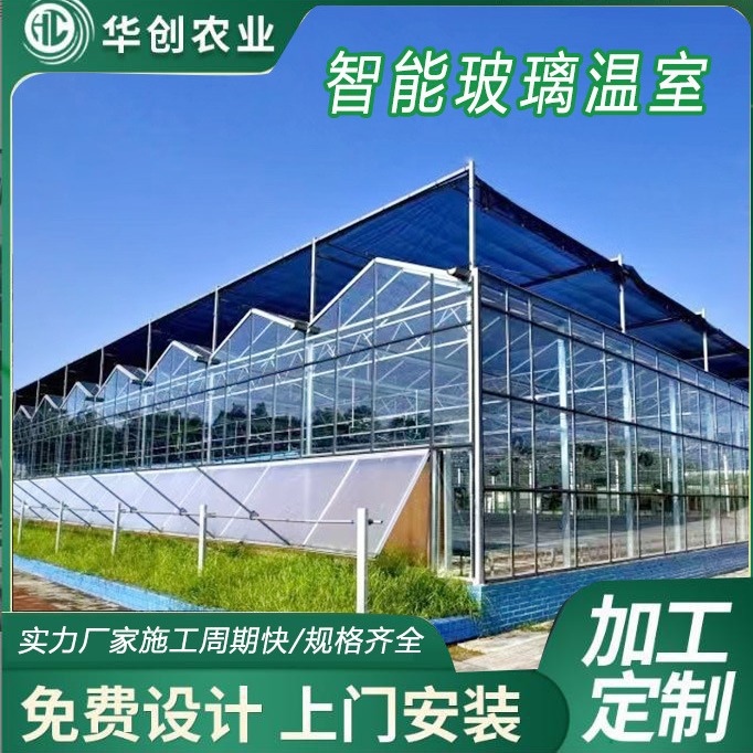 蔬菜种植大棚钢管骨架温室玻璃大棚膜