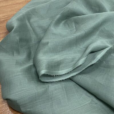 100支轻薄打底苎麻面料内衬裙吊带纯色高支高密麻料夏季布料 灰绿