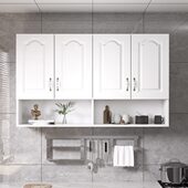 储物柜置物架厨房吊柜墙壁柜挂墙式 马实木顶柜六阳台挂柜 甲欧式