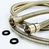 进水软管通用金锆接口西1.5米喷淋手持拉丝头贝洗澡淋浴房不锈钢