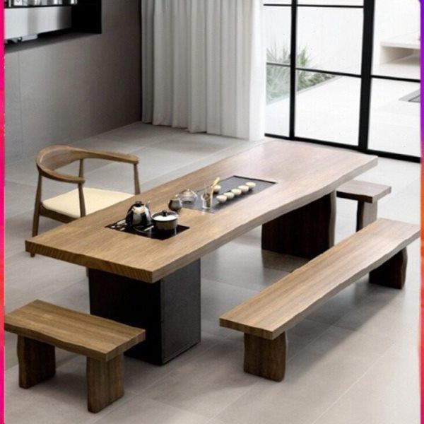 新中式大板实木茶桌椅组合一桌五椅茶几公室家用泡茶台,商业/办公家具,茶台/茶桌,淘宝优惠券,粉丝福利购,淘宝优惠卷