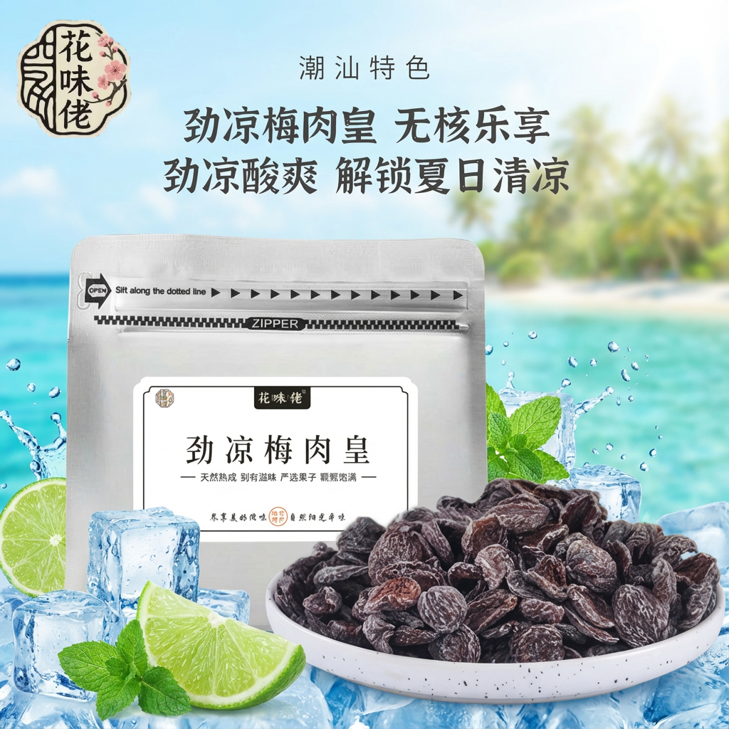【花味佬】潮汕风味劲凉梅肉皇薄荷清凉话梅肉爽追剧休闲果脯果干