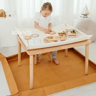 儿童游戏毯早教感官垫防水可擦洗pu皮质爬行垫可折叠早教桌洞洞板