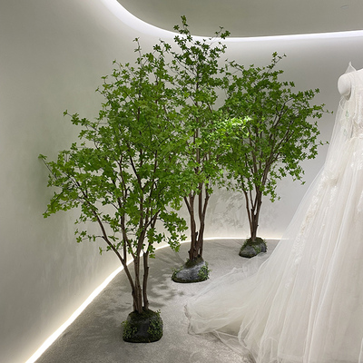 仿真青枫树山茶树尤加利吊钟马醉木大型绿植绿色树假树盆景多瓣叶