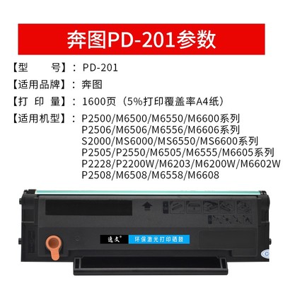 逸文适用奔图PD-201硒鼓P2200 P2500NW M6500NW M6550NW M6600NW