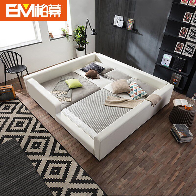 柏幕 二胎亲子床组合床拼接加宽双人床护栏围栏超大床3米BMC598B