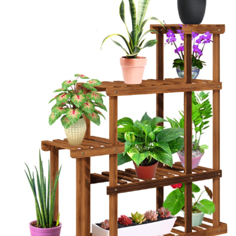 多层阳台植物花架子室内客厅简约碳化木置物架多肉绿萝吊兰爬藤架