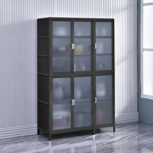 厨房橱柜家用碗柜加厚铝合金置物柜简易厨柜多层收纳餐具柜储物柜