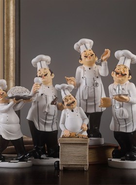 创意树脂工艺品厨师摆件时尚家居装饰酒吧西餐厅咖啡馆蛋糕店摆设