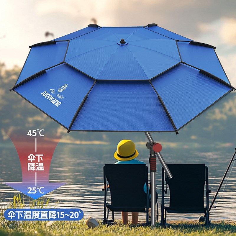 钓鱼伞大钓伞户外遮阳伞雨伞2025新款加厚防晒防雨新型拐杖伞