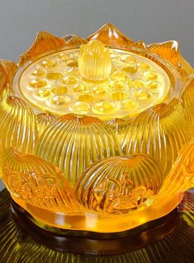 琉璃香炉乔迁礼物供奉吉祥八宝水晶莲花摆件送朋友闺蜜搬家大气