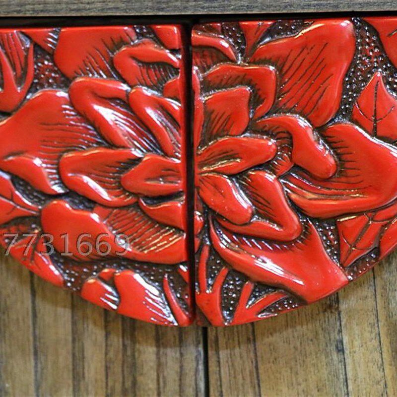 仿古家居饰品中式酒店会所茶庄家居复古中式家具仿漆雕拉手花影