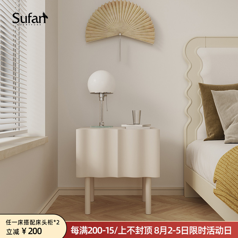 舒梵新品漫舞床头柜复古小柜子卧室床头收纳柜床边柜样板间床头柜