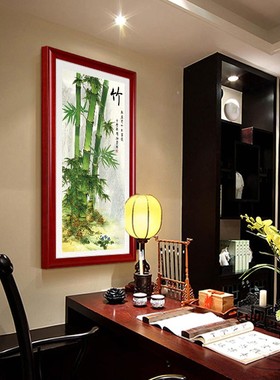 绿色竹林风景客厅走廊过道玄关装饰画竖版单幅竹子无框画挂画壁画