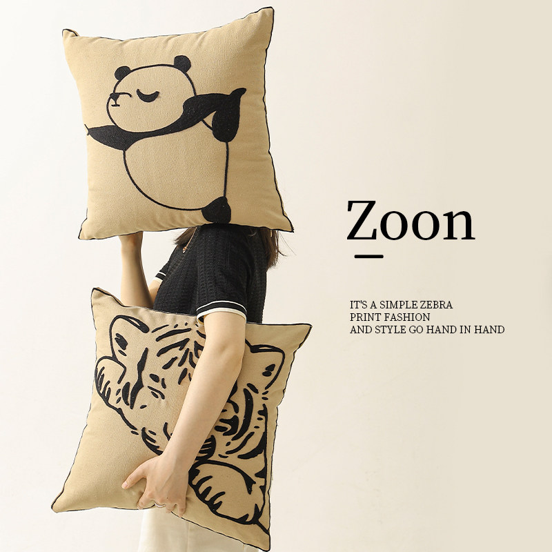 抱枕沙发客厅高级感靠枕套可拆洗绣花复古靠垫样板间装饰飘窗靠背