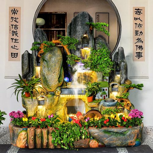 大型田园假山流水喷泉招财大鱼池鱼缸客厅阳台玄关花园庭院摆件