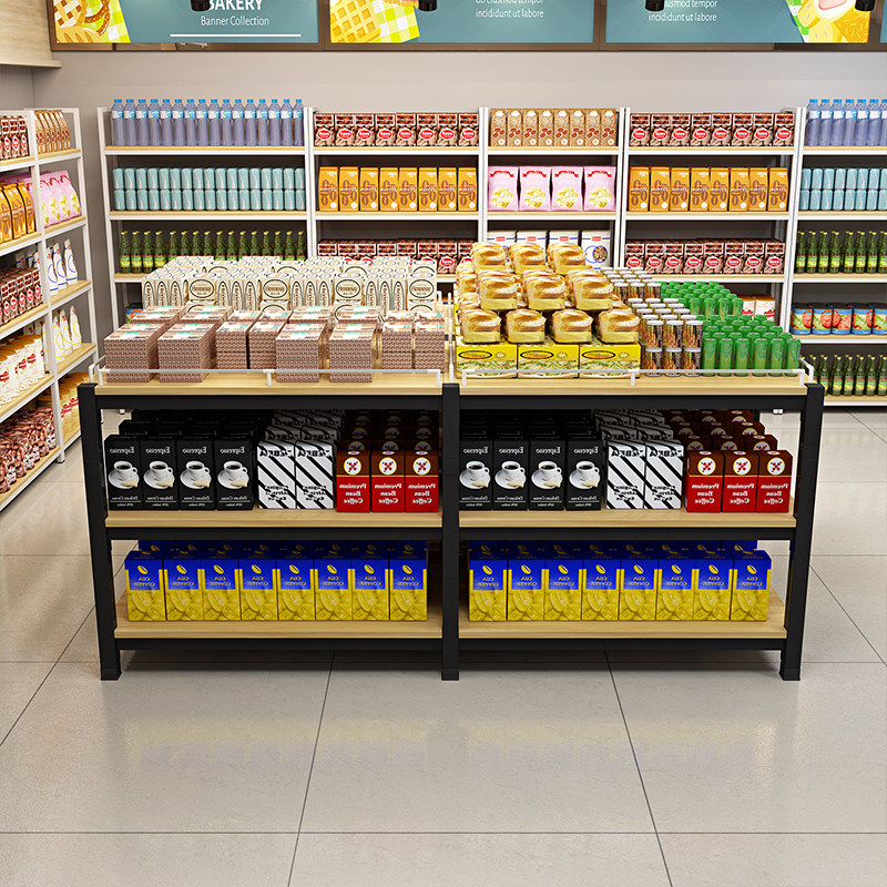 超市堆头架展示架促销散货牛奶食品中岛柜促销饼干堆头货架