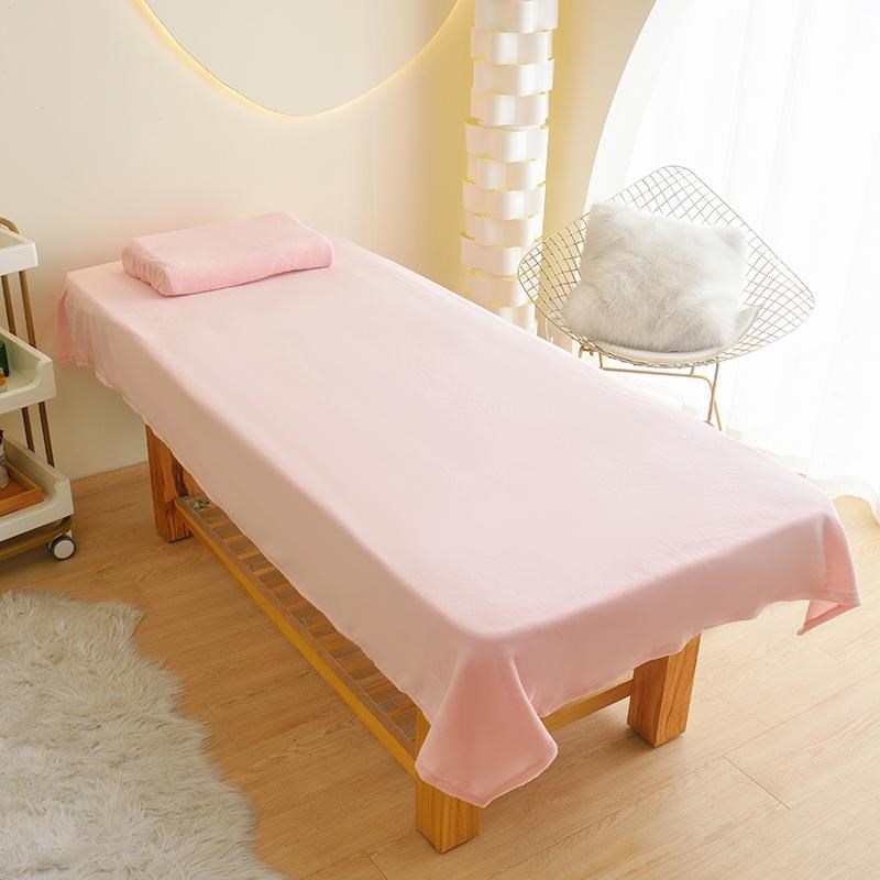 美容床单美容院专用高档铺床巾按摩推拿纯色加大保暖加厚开洞床单