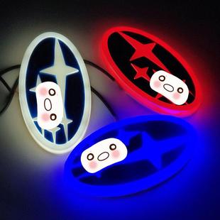 适用于4D速霸陆标志亮光森林人翼豹傲虎驰鹏LED后尾标带灯led改装