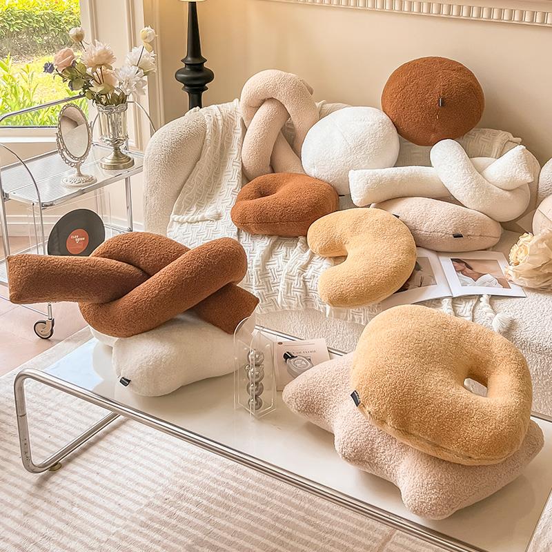 简约纯色ins风抱枕沙发客厅组合网红创意超软装饰毛绒枕头靠枕女