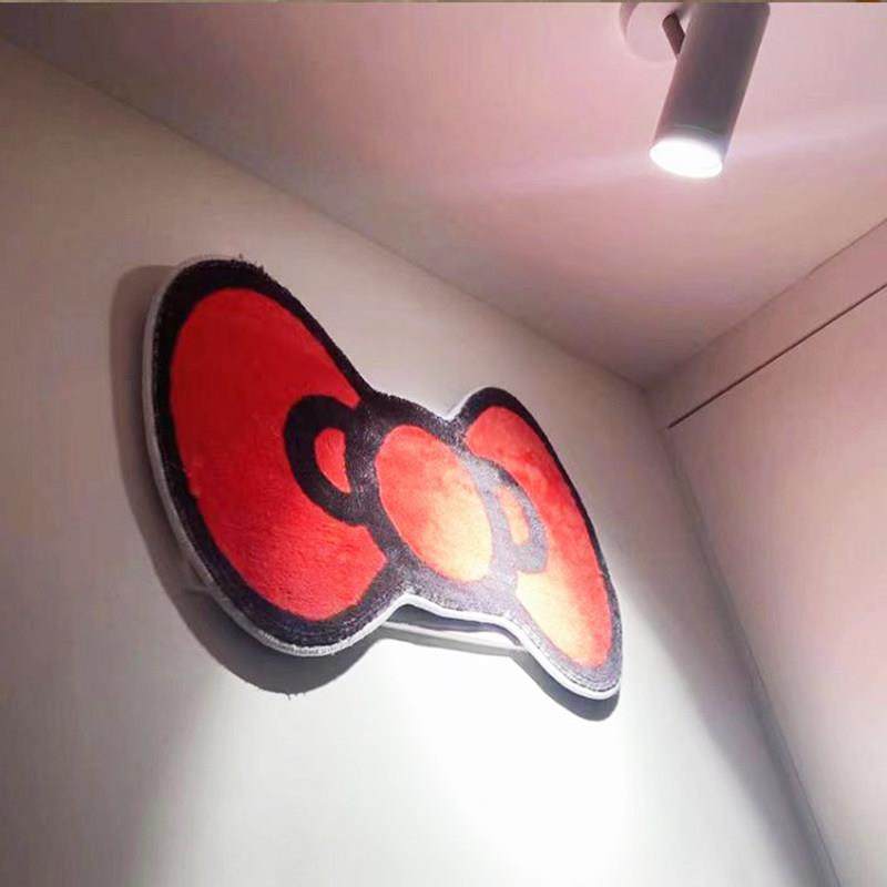 HelloKitty蝴蝶结地毯可遮挡电表箱挂毯可爱卧室床边卧室防滑地垫,居家布艺,地毯,淘宝优惠券,粉丝福利购,淘宝优惠卷