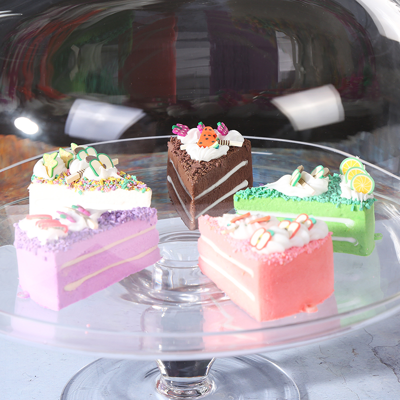 欧式透明玻璃罩蛋糕盘防尘高脚托盘盖子装饰摆件婚庆甜品台烘焙店