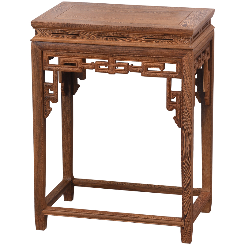 红木家具 鸡翅木花架 客厅室内阳台木质原木仿古中式实木落地花几