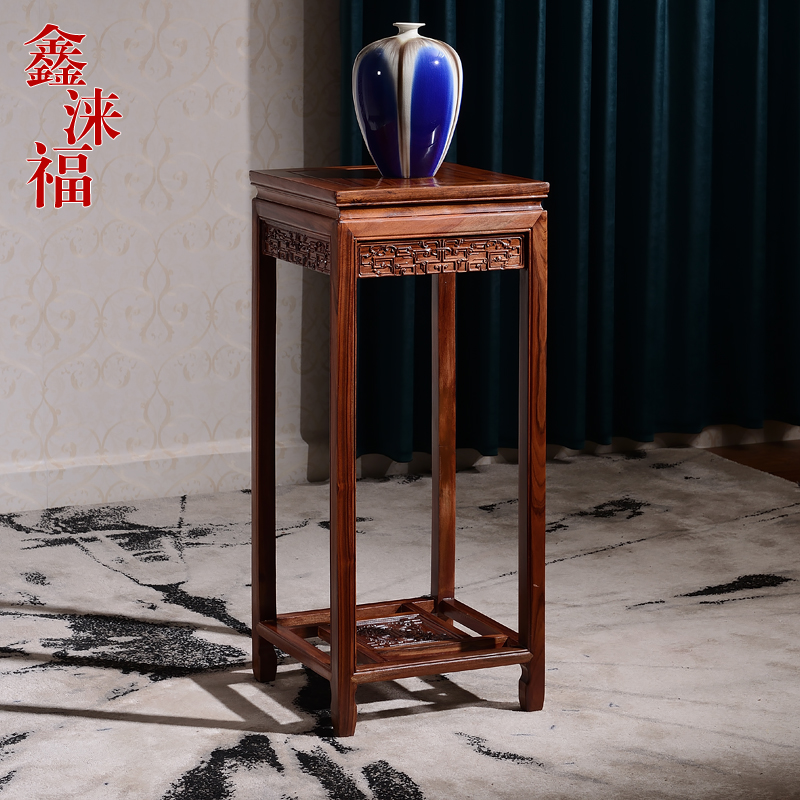 红木花架非洲酸枝木客厅方花几仿古实木多层置物架落地中式盆景架