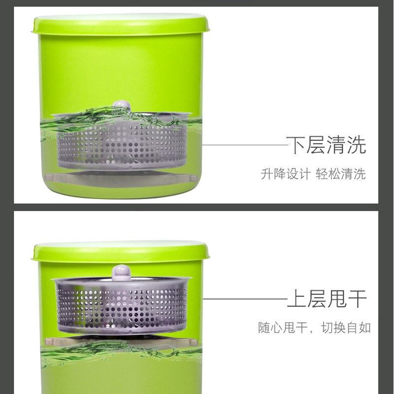 迷你单桶旋转拖把升降悬浮自动高速甩干桶手压双驱动省力拖布包邮