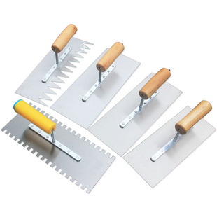 锰钢木把铁板锯齿抹泥刀泥抹子泥瓦工具铆钉泥板泥灰板抹灰板包邮