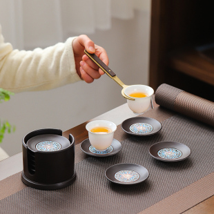 茶道隔热垫杯托办公室功夫茶具配件家用防滑防烫茶托 电木杯垫套装