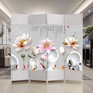 简易屏风隔断折屏客厅卧室遮挡简约现代折叠移动办公家用屏障 中式