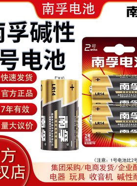 南孚2号/3号碱性电池 lr14中号电池 C型1.5v手电筒玩具影音设备干电池2号3号电池通用