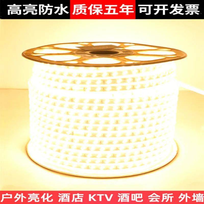 灯带厂家led灯带线灯客厅吊顶户外防水220v高压5730三色变光