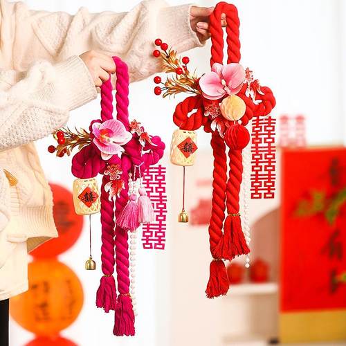 万字结挂饰结婚门把手订婚礼布置客厅新房装扮小挂件婚房装饰用品