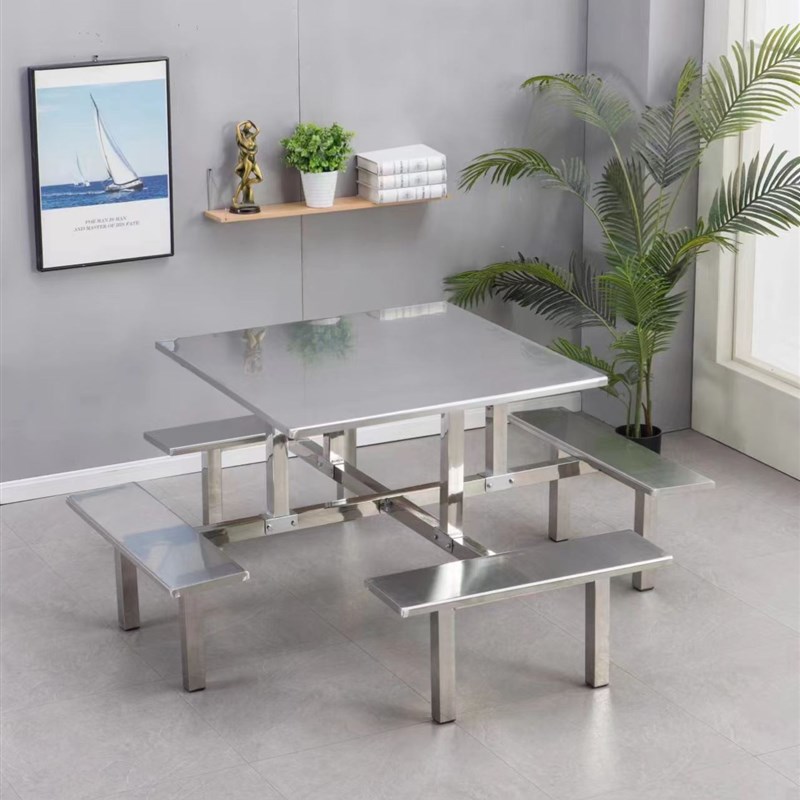 公司人连身468连身餐桌椅工厂饭堂组合食堂餐桌椅快餐桌专用