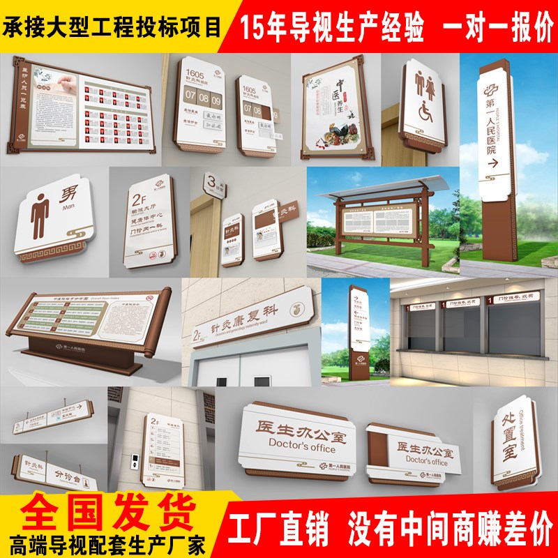 中医院导视牌户外导示室外指引路牌楼层导引指示牌室内大厅索引台